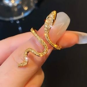Rhinestone Snake Ring Gold Jewelry Taylor Swift Reputation Fashion Jewelry NEW